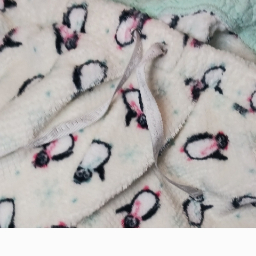 Cozy Mint Green and Penguin Print Pajama Set - Picture 4 of 5